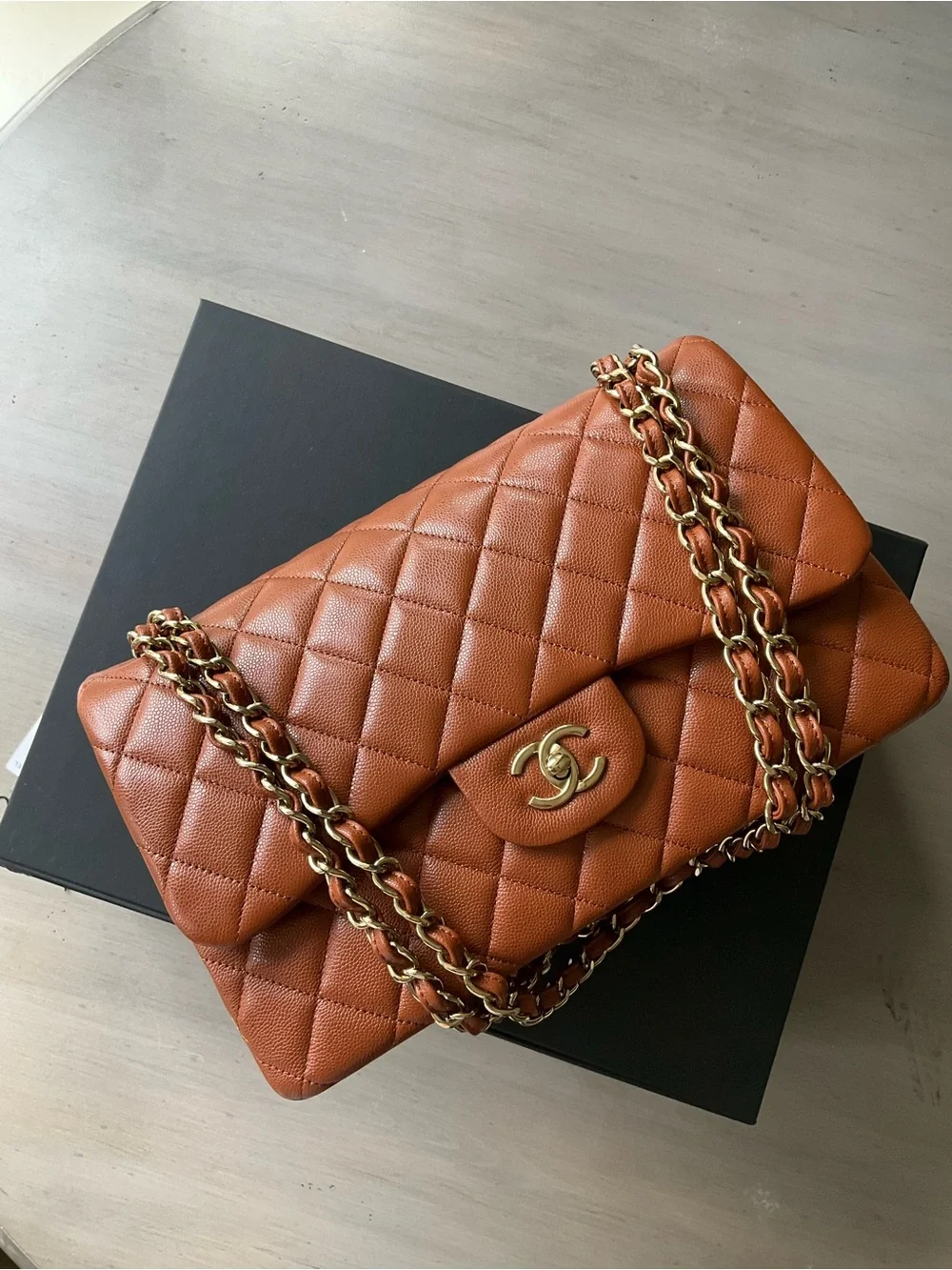 Chanel Brown Caviar Jumbo Flap